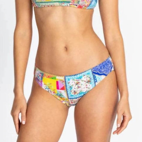 Johnny Was Iva Hipster Bikini Swim Bottom Floral Print Size Small NEW - Picture 1 of 9